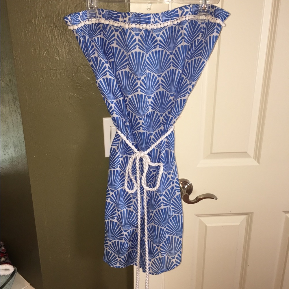 blue & white seashell coverup